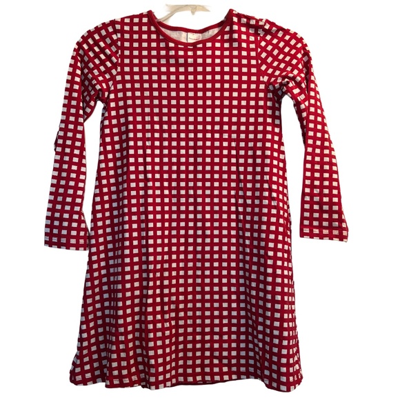 Girls Hanna Andersson Red and White Gingham A-Line Dress Sz 140cm/10 US - Picture 1 of 3